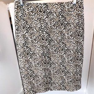 Adrianna Papell Black‎ & White Abstract Animal Print Pencil Skirt Sz 4 Career